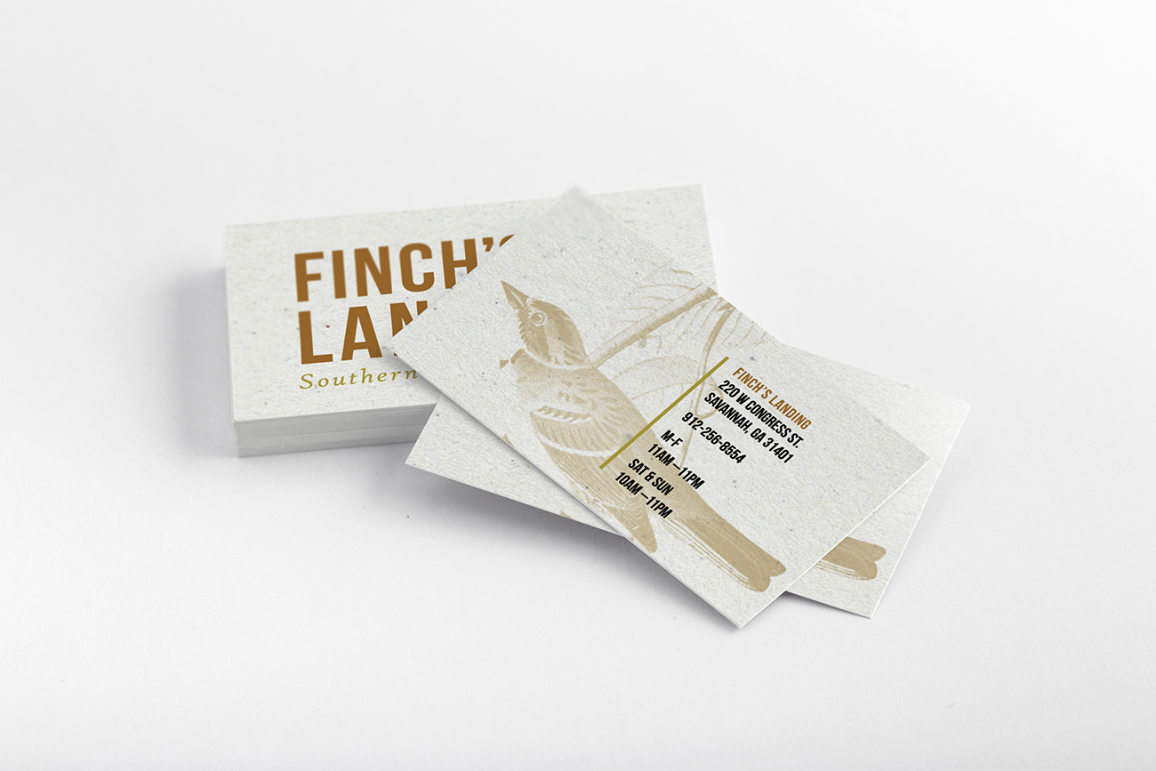 Finch's Landing business card