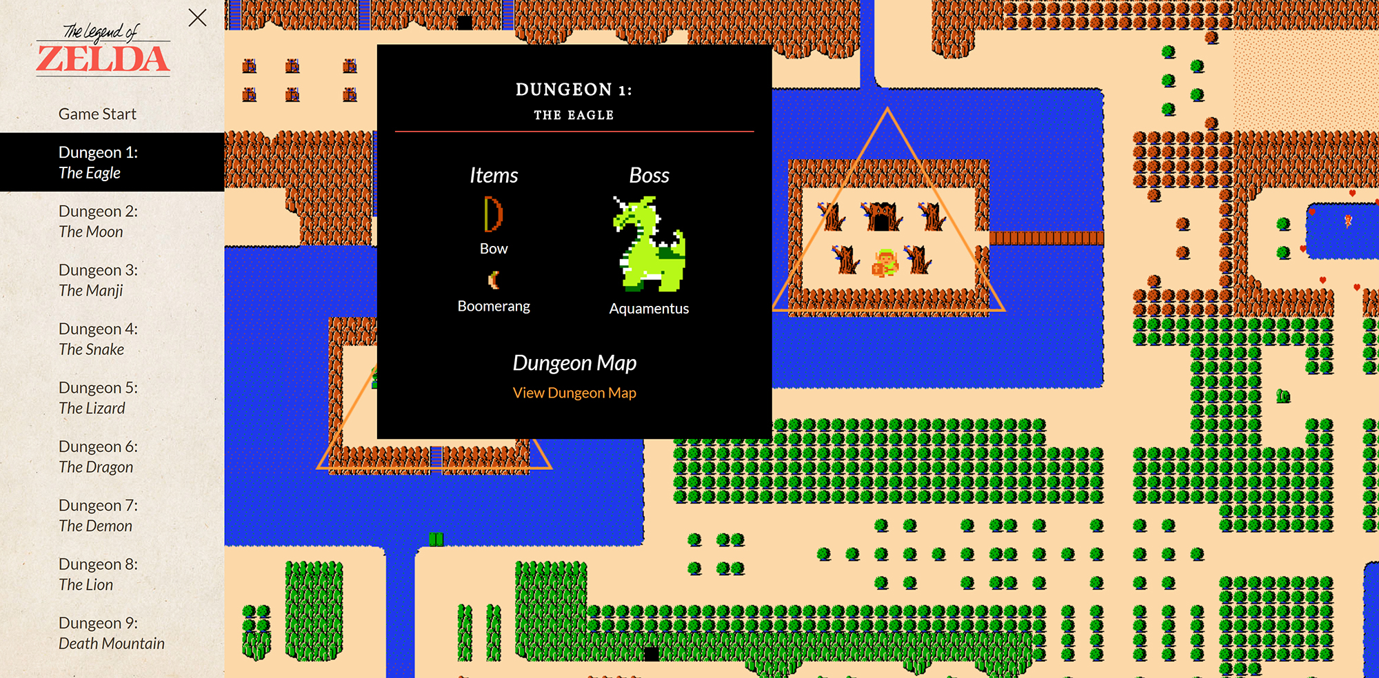 image of zelda interactive map dungeon 1